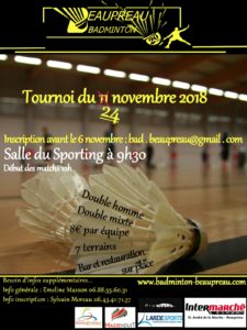 Tournoi Beaupréau 2018